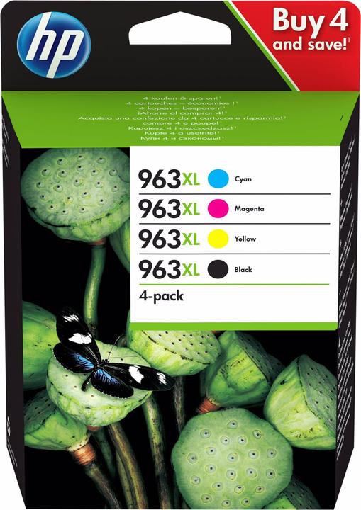 Produktbild HP 963XL - 4er-Pack - Hohe Ergiebigkeit - Schwarz, Gelb, Cyan, Magenta (M, BK, Y, C)