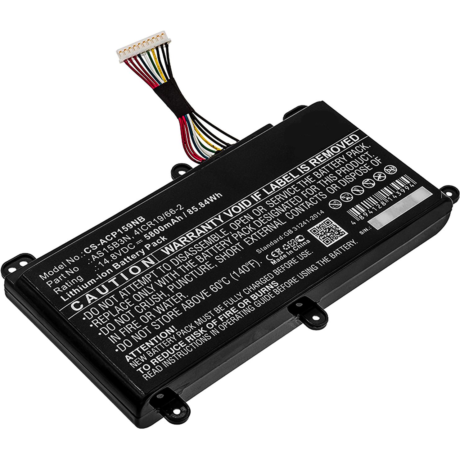 AGI Akku kompatibel mit Acer Predator 15 G9-591-79KE - Akku - 5.700 mAh (5700 mAh), Notebook Akku, Schwarz