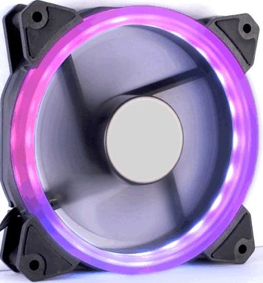 Produktbild Intertech RS01 RGBV - 120mm RGB Luefter 1200U/Min Funkfernbedienung Fluid-Gleitlager 21 LED Luefter 4pin Mo...