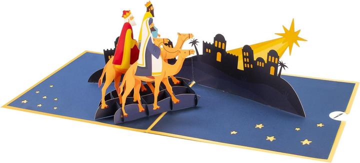 Image du produit Hervorragend 3D Pop-up Karte Nikolaus mit Rentierschlitten Merry Christmas rot (1 pcs)