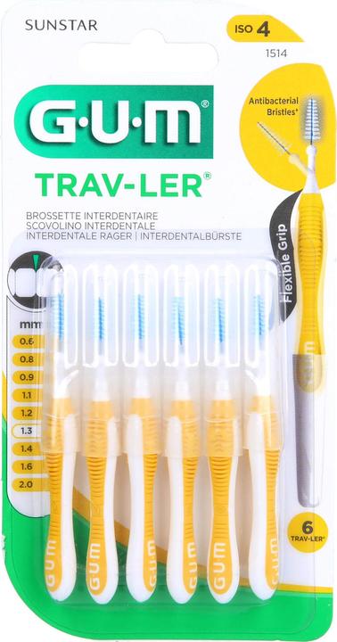 GUM SUNSTAR Trav-Ler ISO-Norm 4 1.3mm conic gelb (6 x)