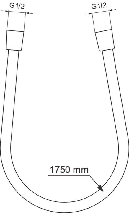 Produktbild Ideal Standard Brauseschlauch Kunststoff 175 cm x 1/2 Zoll schwarz BE175XG (175 cm)