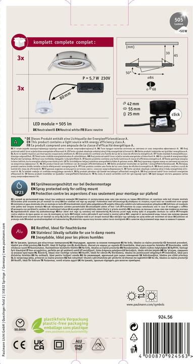 Image du produit Paulmann Einbauleuchte Nova Set (505 lm)