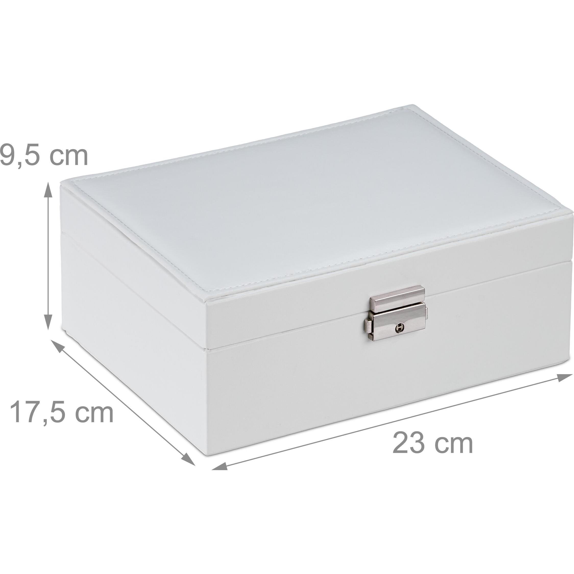 Thumbnail - Relaxdays, Uhrenbox + Schmuckaufbewahrung, Schmuckkasten, Weiss