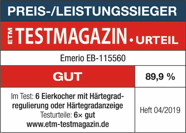 Voedingswaarden en ingrediënten Emerio Eierkoker,6 eieren,licht/e stemindicator (EU-stekker)