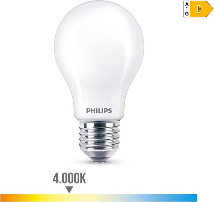 Image du produit Philips LED-Lampe Standard E 8,5 W E27 1055 lm Ø 6 x 10,4 cm (4000 K) (E27, 1055 lm, 1 x)