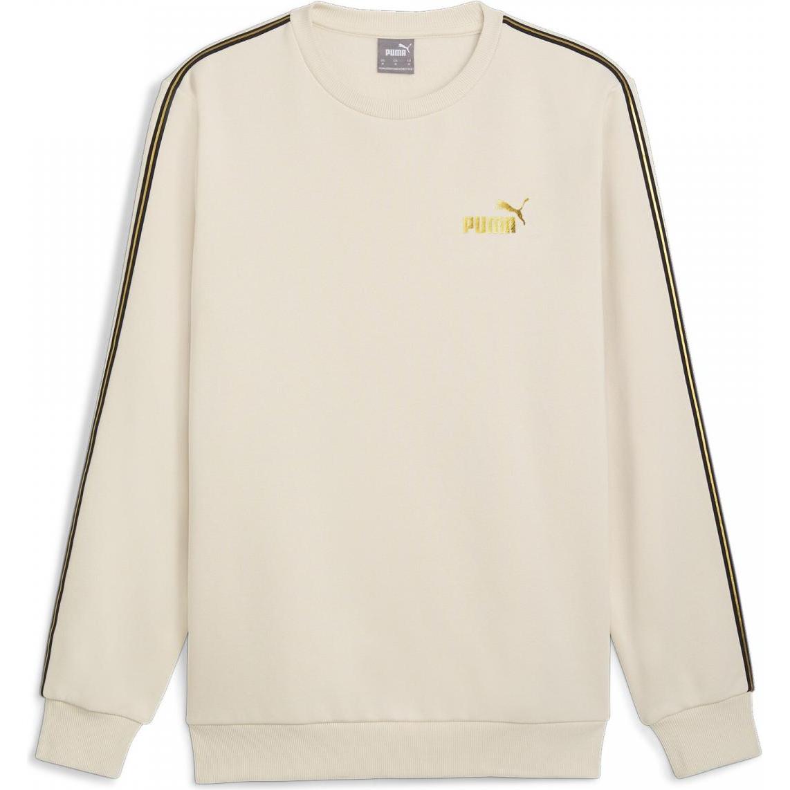 Puma, Herren, Sportshirt, Ess Tape Minimal Gold Crew Fl (L), Schwarz, L