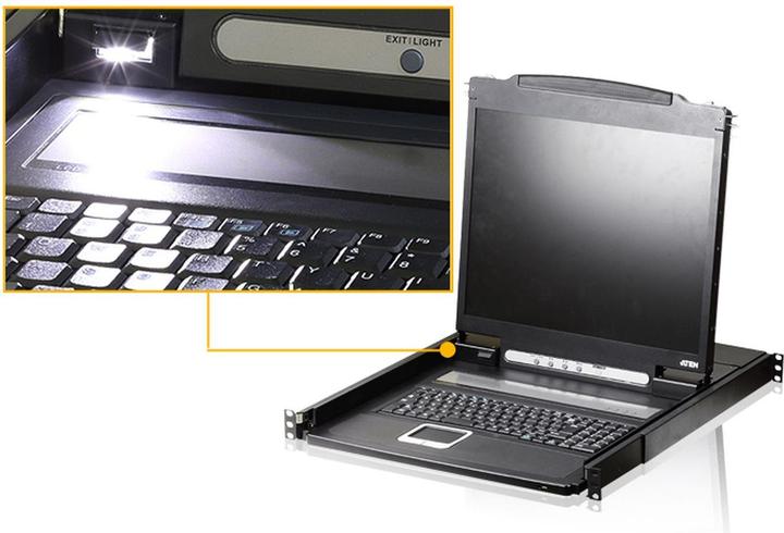 Produktbild Aten CL1000N UK Single Rail 19"-LCD-Konsole, 19" 1HE, UK-Layout (PS/2-USB, VGA)