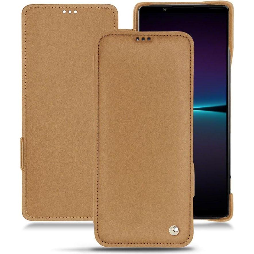 Noreve Lederschutzhülle horizontal (Sony Xperia 1 IV), Smartphone Hülle, Beige