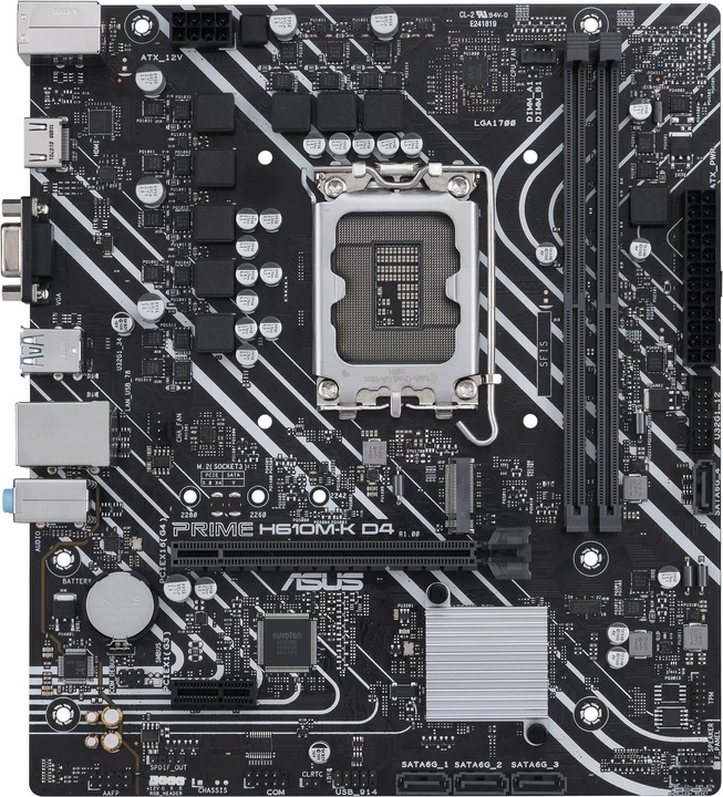ASUS PRIME H610M-K D4 (LGA 1700, Intel H610, mATX)