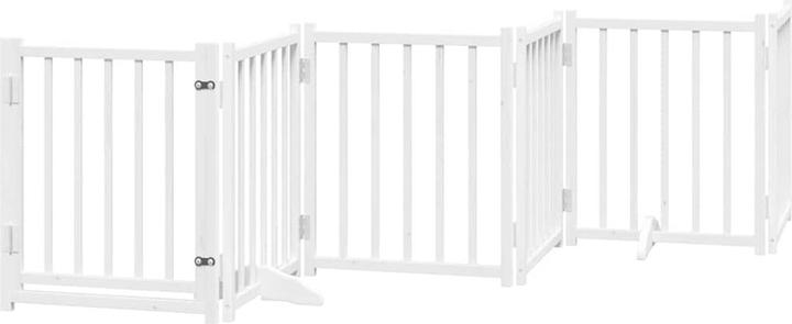 vidaXL Hundetor mit Tür Faltbar Hundegitter Schutzgitter Weiss 6-tlg. Massivholz (50 cm)