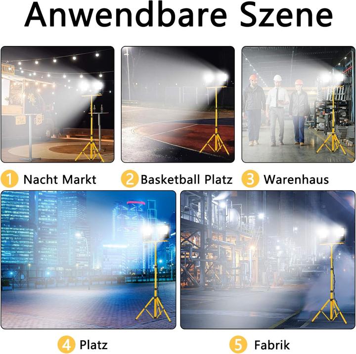 Actual product image Froadp LED-Baustrahler mit Stativ (100 lm)
