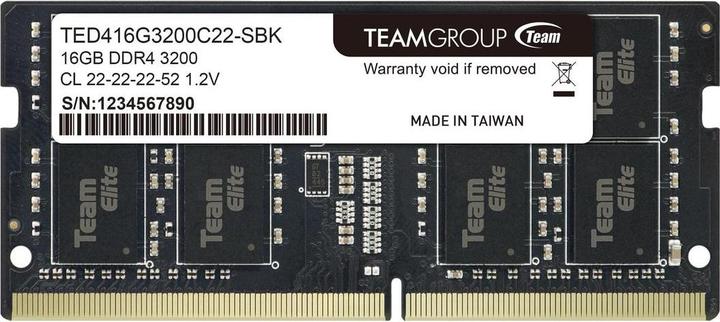 Actual product image Team Group Elite (1 x 16GB, 3200 MHz, DDR4-RAM, SO-DIMM)
