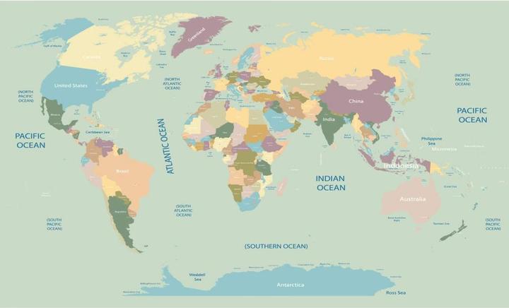 Actual product image Trenddeko World map vintage (576 x 350 cm)