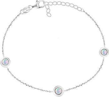 Produktbild Brilio Silver - Charming silver bracelet with synthetic opals BRC40WP