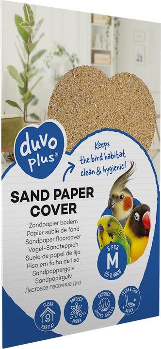 Immagine prodotto Duvo+ Carta sablé pour oiseau S, 8 pces, 21x35cm (Sabbia)