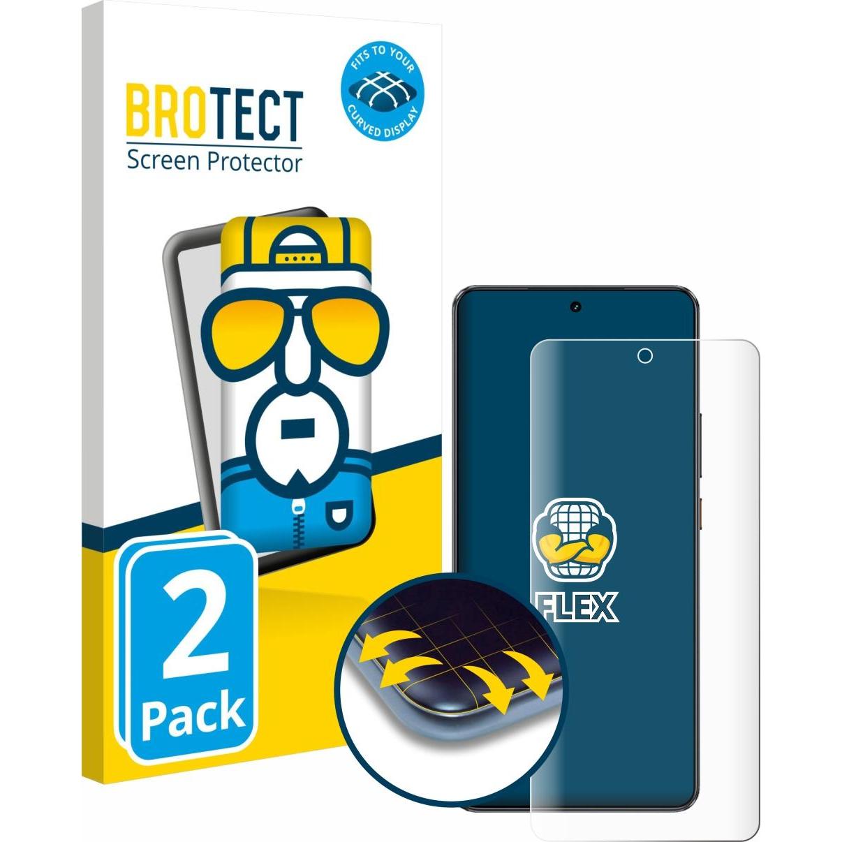 BROTECT Full-Screen Pellicola (2 Pezzo/i, Realme GT 7 Pro), Pellicola protettiva smartphone, Trasparente