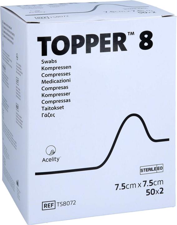 Actual product image Topper 8 NW Compresses 7.5x7.5cm sterile 100 pcs.