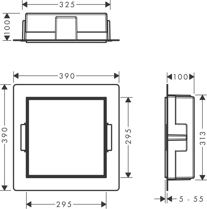 Produktbild hansgrohe XtraStoris Rock Abfalleimer, Einbau, befliesbare Tür, 390x100x390mm, 4 Liter Inhalt, 5608 (4 l)