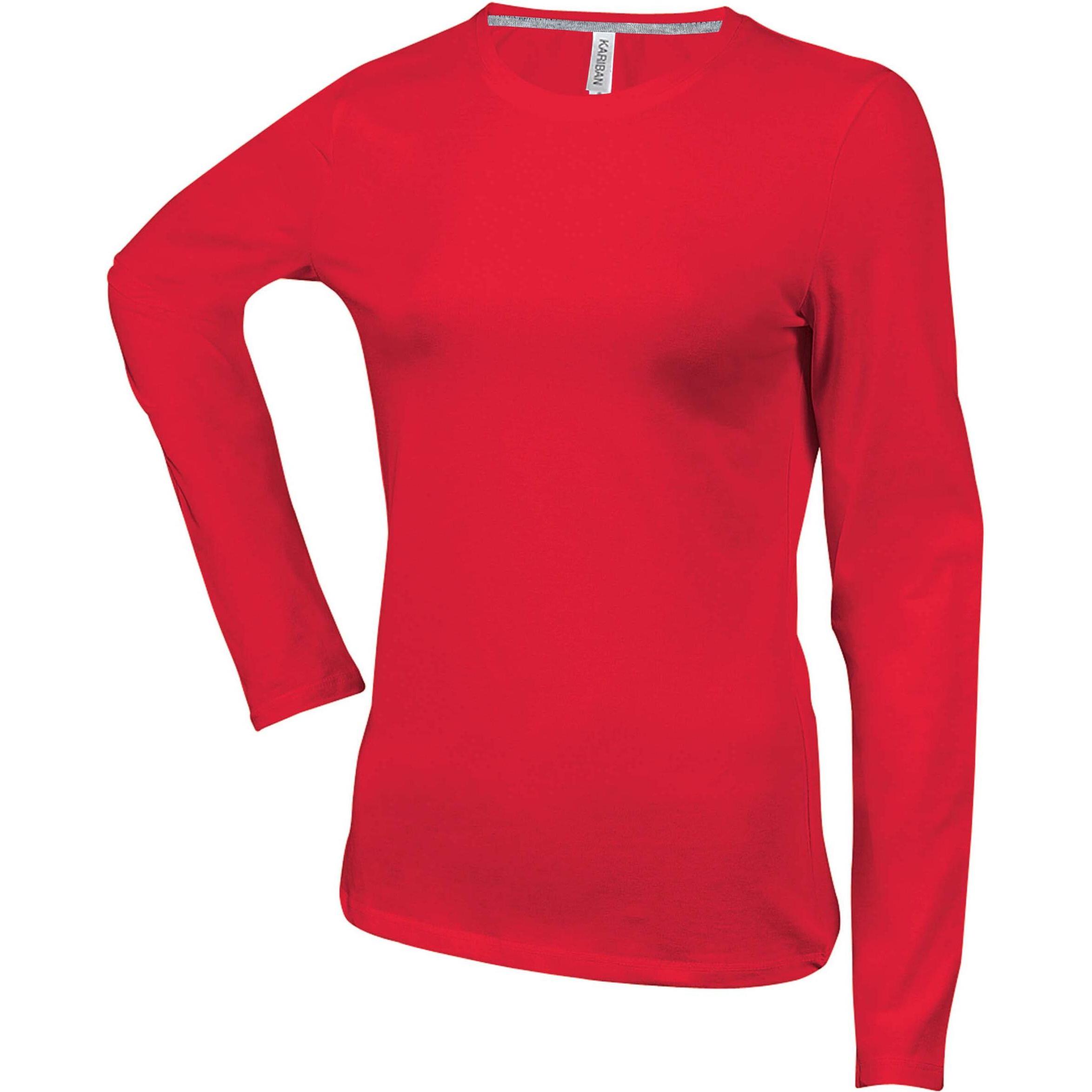 Kariban, Damen, Shirt, Col Rond, Rot, (M)