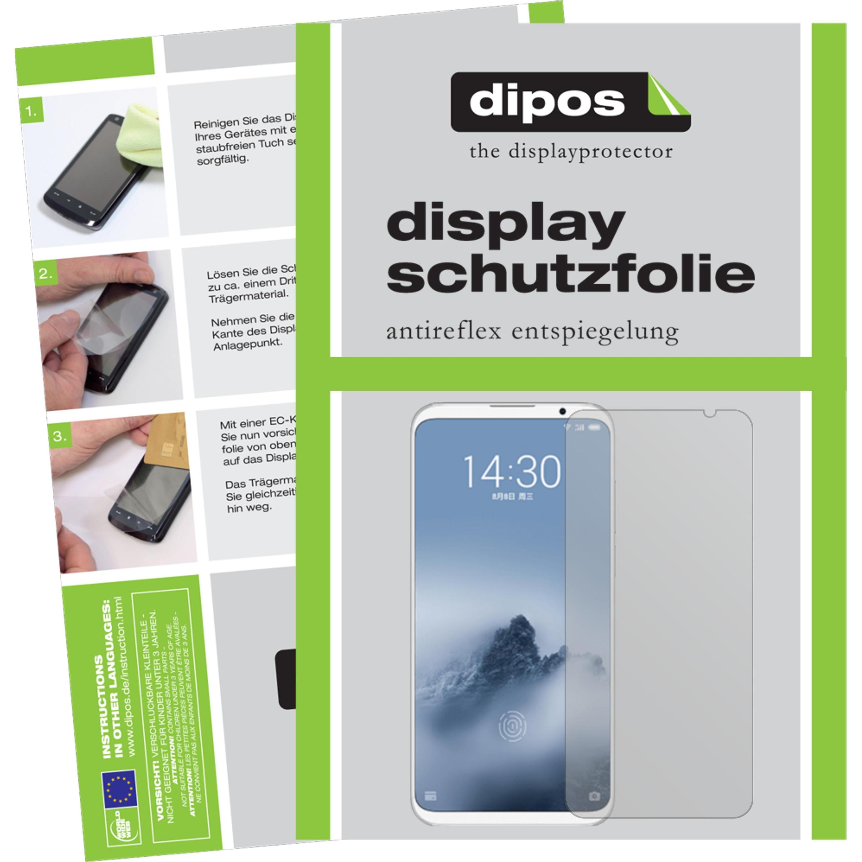 Dipos Displayschutzfolie Antireflex (5 Stück, Meizu 16 Plus), Smartphone Schutzfolie, Transparent
