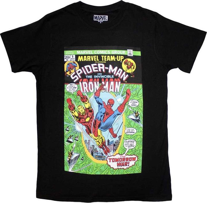 Immagine prodotto Maglietta unisex per adulti Spiderman & Iron Man con copertina a fumetti (XL)