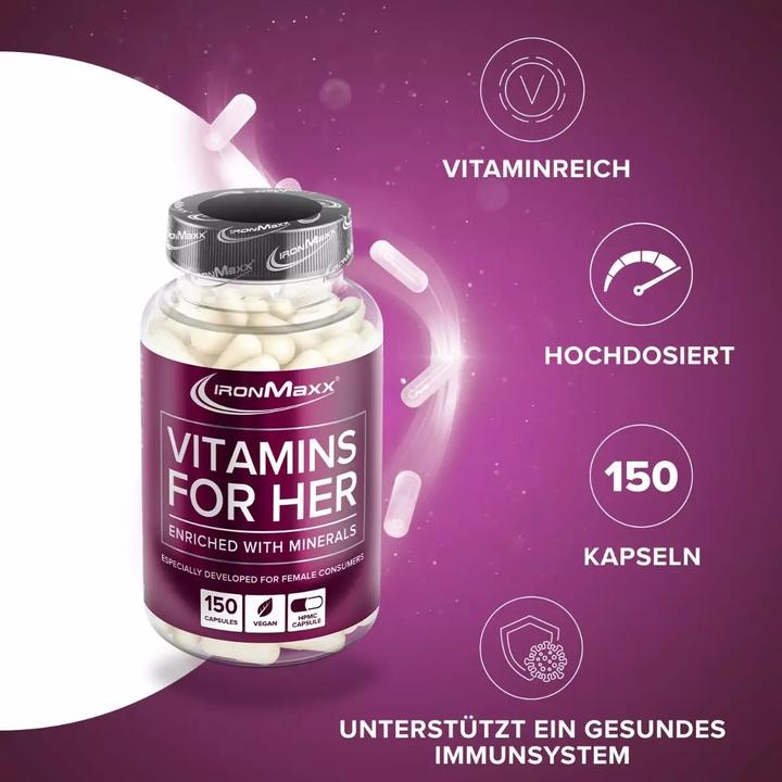 Actual product image IronMaxx Vitamins For Her (150 Piece, Capsules, 150 g)