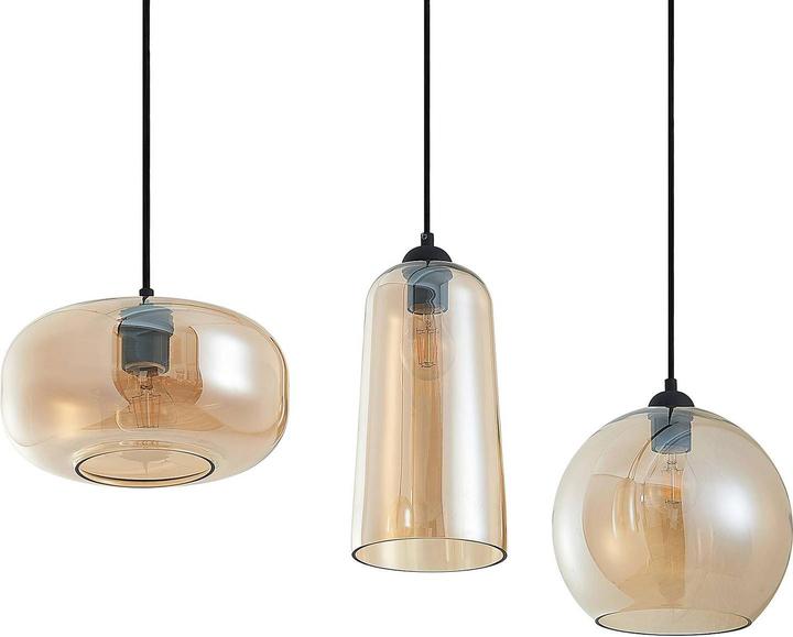 Produktbild Lucande Wilja 3 Pendelleuchte Amber (E27)