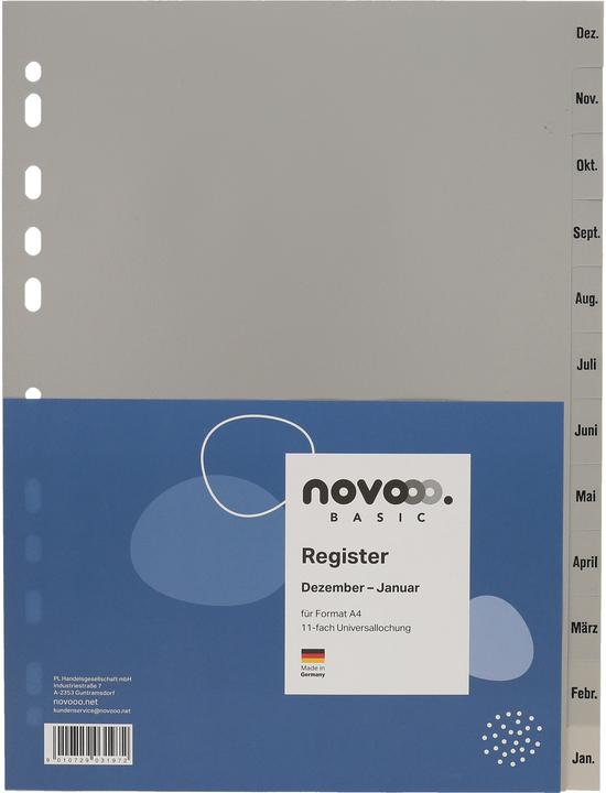 Produktbild Novooo Register PP grau A4