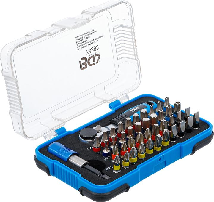 Actual product image BGS Color Bit Set | with Bit Ratchet | External Hexagon 6.3 mm (1/4") | 43 pcs. (6.3 mm)