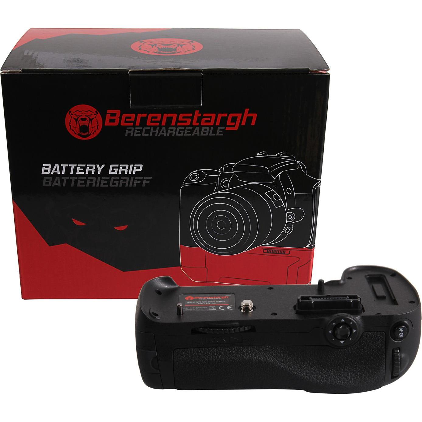 Berenstargh Impugnatura per Nikon D800 D800E D810 D810A MB-D12H per 1 batteria EN-EL15 (Maniglia della batteria), Impugnatura + Battery grip