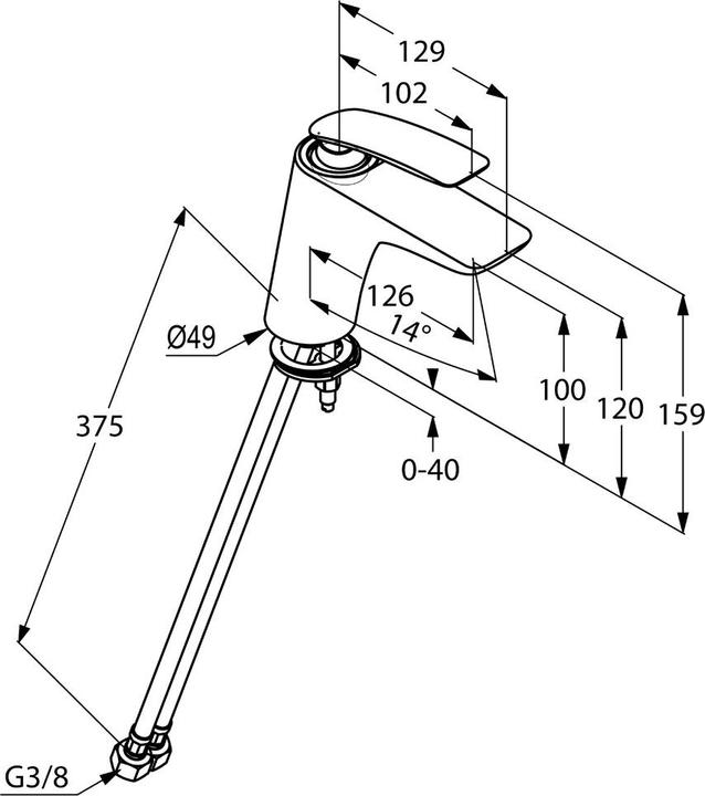 Produktbild Kludi Waschtisch-Einhandmischer BALANCE DN 15 o Ablaufgarnitur ma-sw/chr