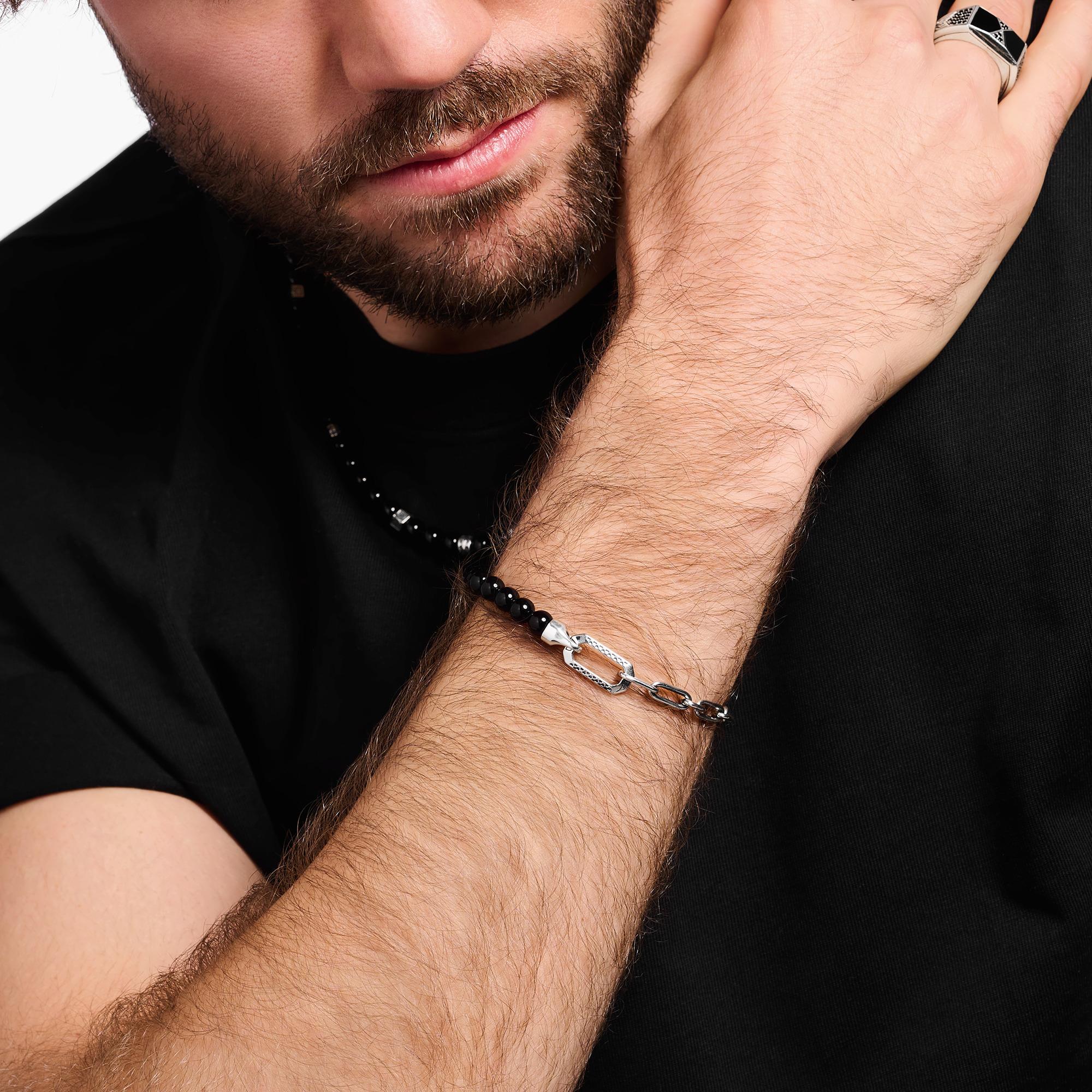 Thumbnail - Thomas Sabo, Armschmuck, Armband Onyx Beads, (19 cm, 925er Silber)