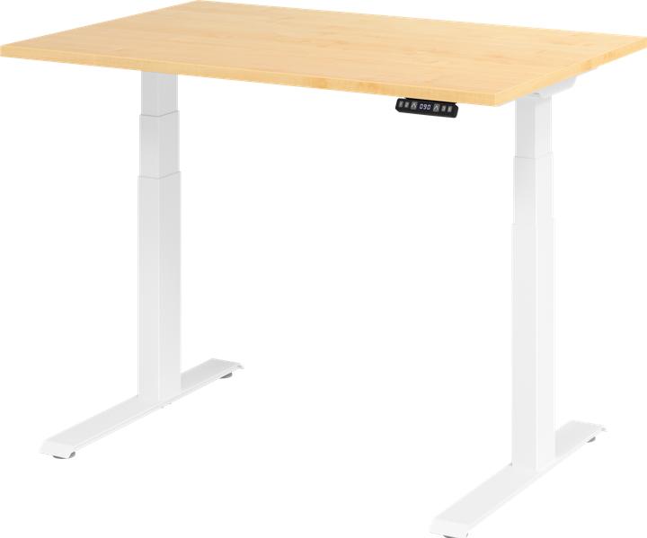 Produktbild Hammerbacher Sitz-Steh-Schreibtisch el.120x80cm Ahorn/Weiss