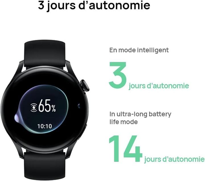 Produktbild Huawei Kit Watch 3 Active Black + Adapt 5v2a Typec (46 mm)