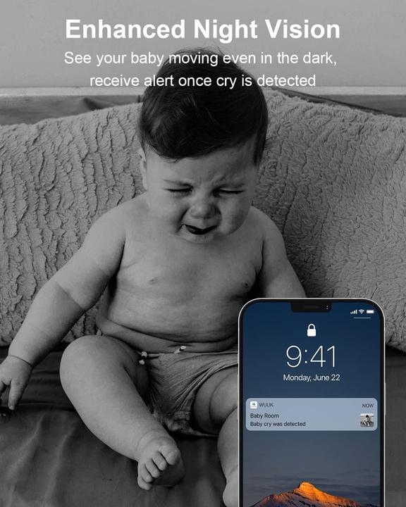 Immagine prodotto WUUK 4MP/2.5K Innenüberwachungskamera mit App und magnetischem Standfuss