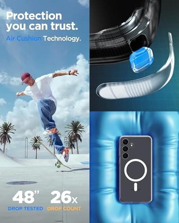 Actual product image Spigen - Ultra Hybrid MagSafe - Samsung Galaxy S25 FE - Clear / White (Samsung Galaxy S25 FE)