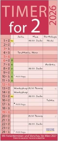 Timer for 2 Lifestyle (19 x 46 cm, Harter Einband, Englisch, Französisch)