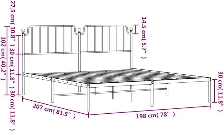 Image du produit vidaXL Bettgestell (193 x 203 cm)
