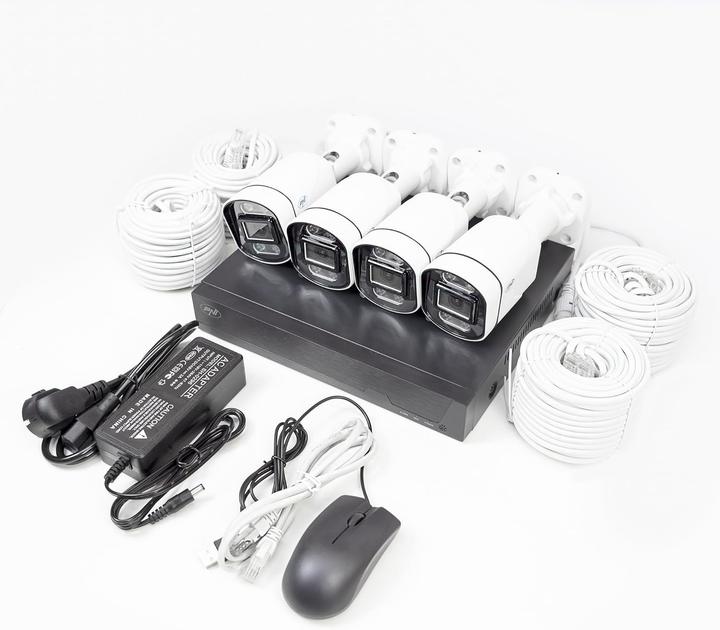 Immagine prodotto PNI Pacchetto di videosorveglianza POE House IPMAX POE 5, NVR con 4 porte POE e 4 telecamere IP da (2560 x 1920 pixel)