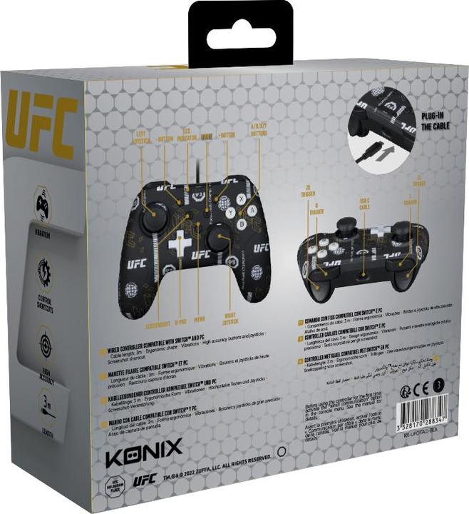 Actual product image Konix Kx Ufc Gamepad Black (Switch Lite, PC, Switch)
