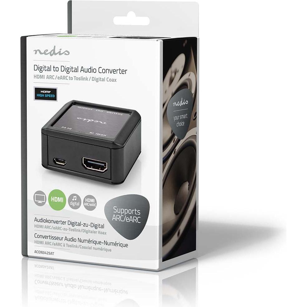 Thumbnail - Nedis Digital Audio Converter 1-Weg Anschlüsse – Eingang: DC Power / HDMI™ Eingang Anschlüsse (0.05 m), Audio Kabel