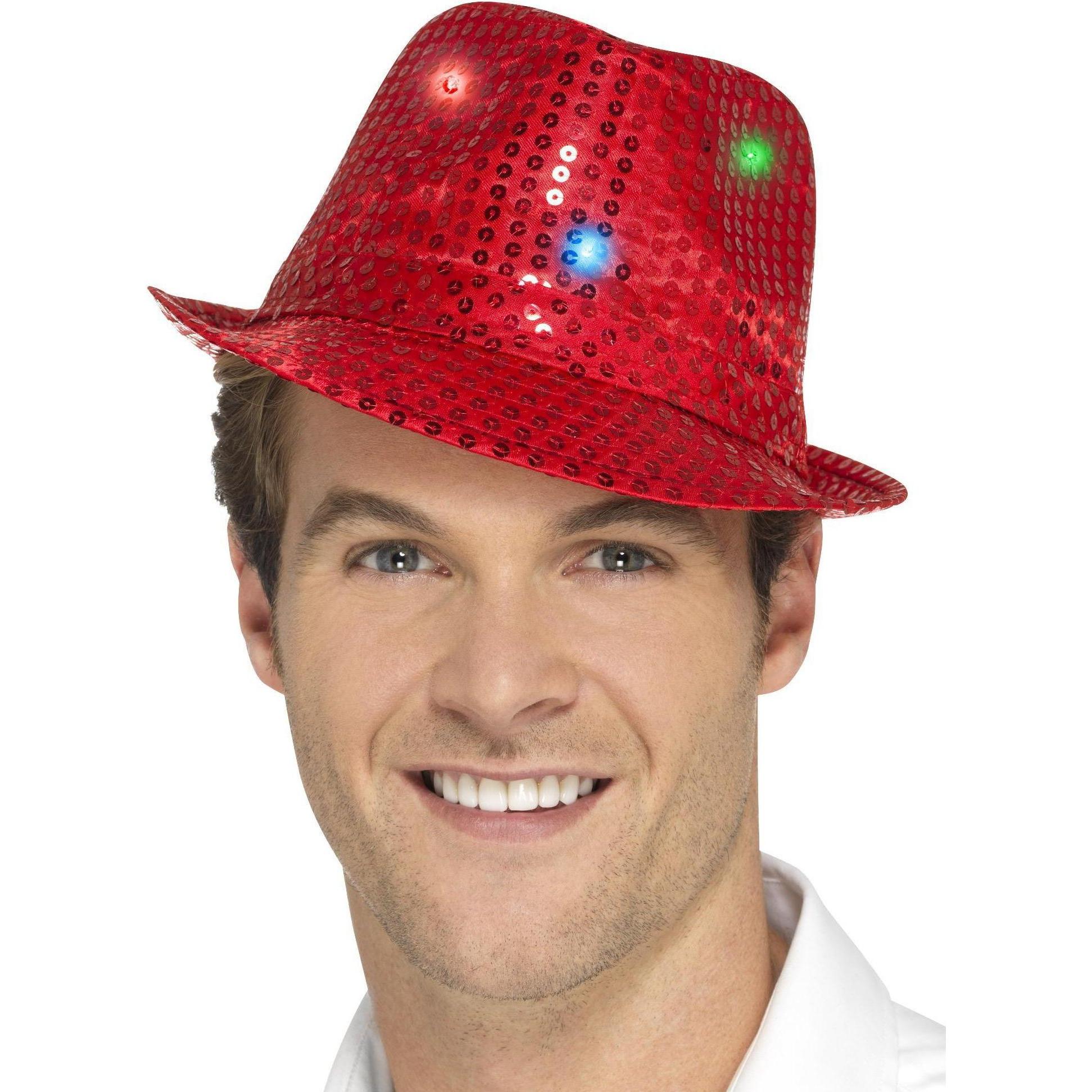 Smiffys Pailletten Trilby LED