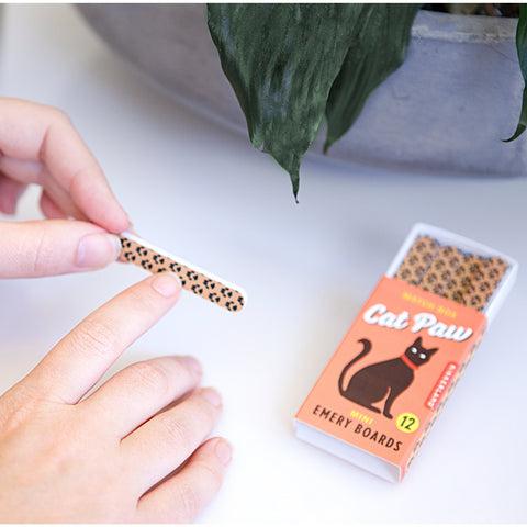 Actual product image Kikkerland Nail file Cat Paw Match Box Emery Boards 12 pieces