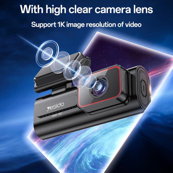 Actual product image Yesido - Dash Camera (KM21) - Full HD 1080p, 145° Angle Range, 1.47" IPS Built-in Screen - Black (Built-in display, Full HD)