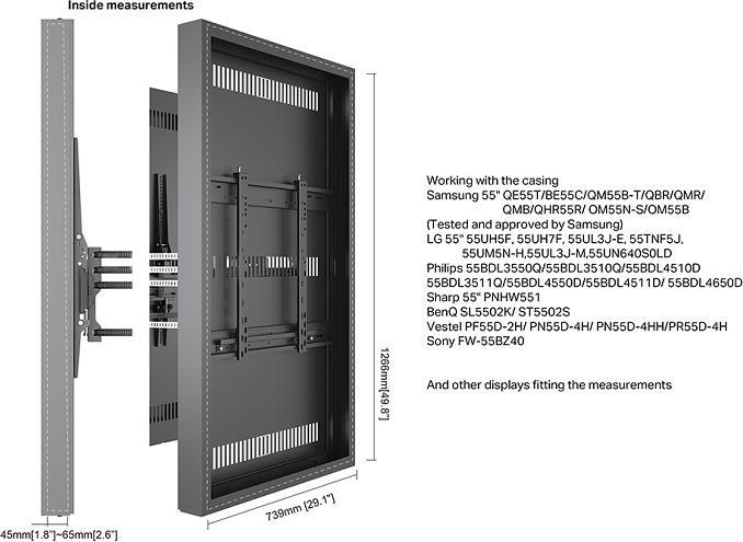 Produktbild Multibrackets Monitor Rahmen, B2B Säulenmontage, 55"/9178