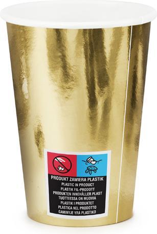 Produktbild Partydeco Cups, gold, 220ml (1 pkt / 6 pc.) (6 Stück)
