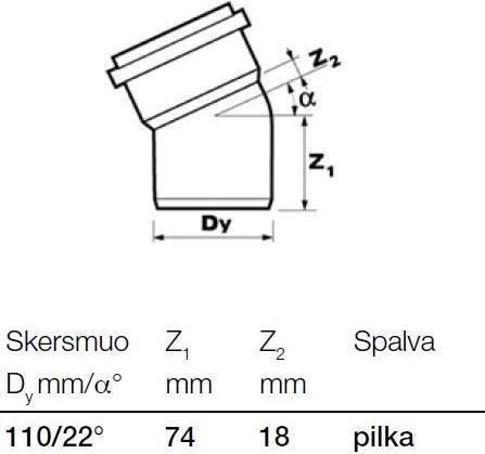 Actual product image Wavin Internal drainage elbow Optima, d110, 22 °