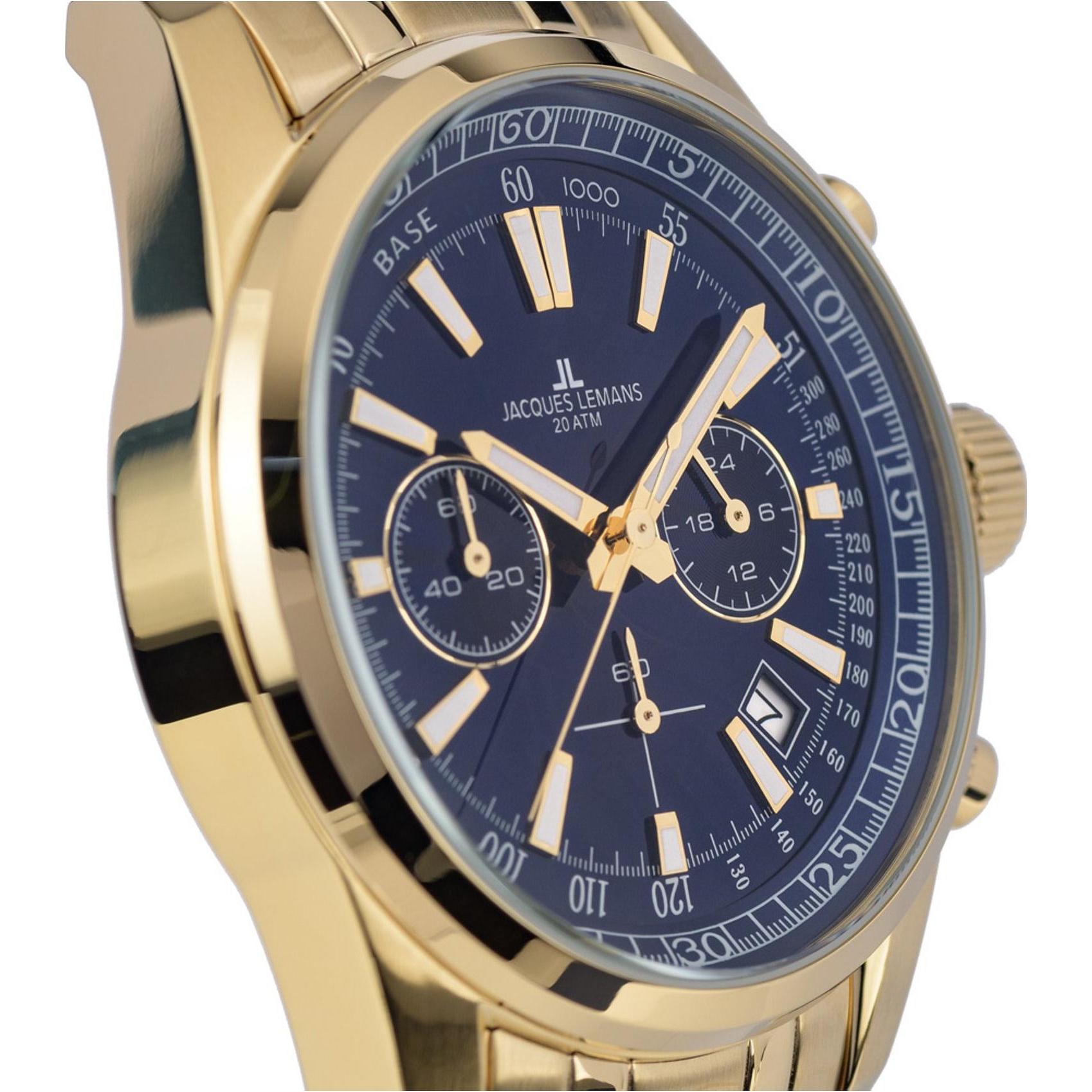 Thumbnail - Jacques Lemans, Armbanduhr, Chronograph Sport, Gold, (Chronograph, 44 mm)