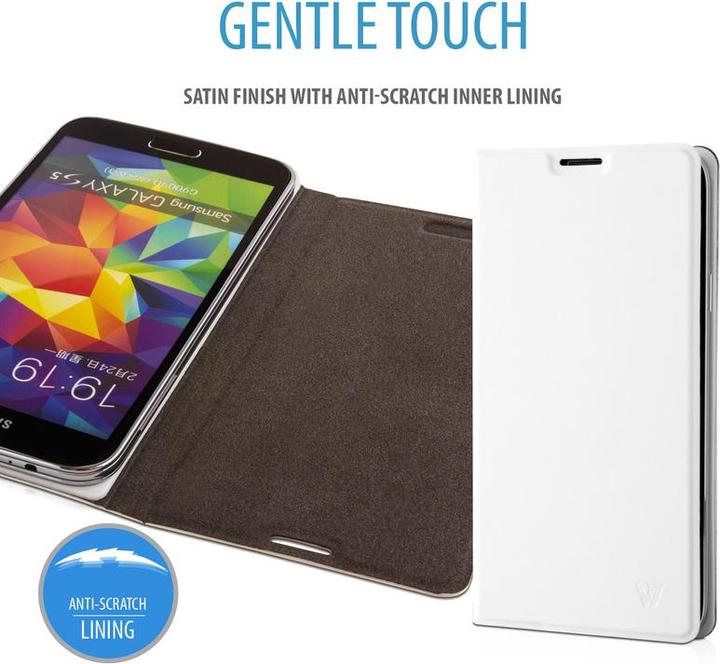 Produktbild V7 PCS-5BC-WHT-14E Schlankes Klappetui für Samsung Galaxy S5 - Weiss (Samsung Galaxy S5)
